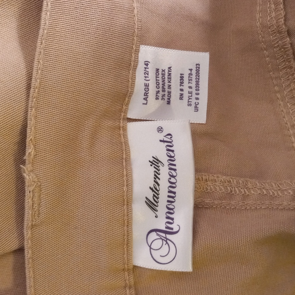 Maternity Announcements L 12/14 Khaki Stretch Twill Pants - Picture 10 of 11